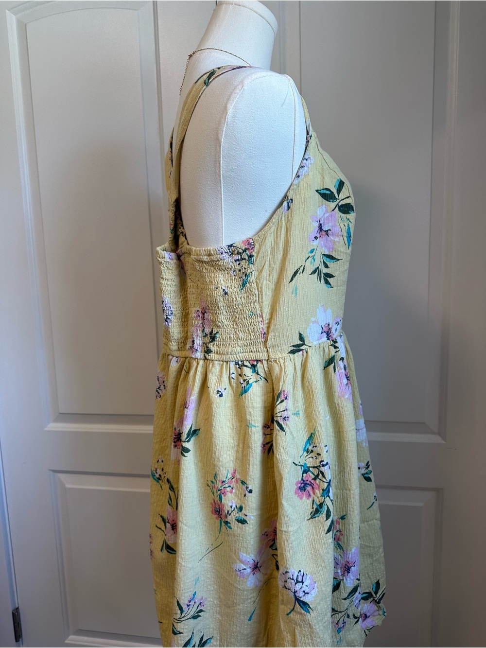 Yellow Floral Button-Front Sundress - Picture 3 of 6